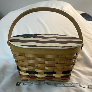 American Flag Basket With Handle